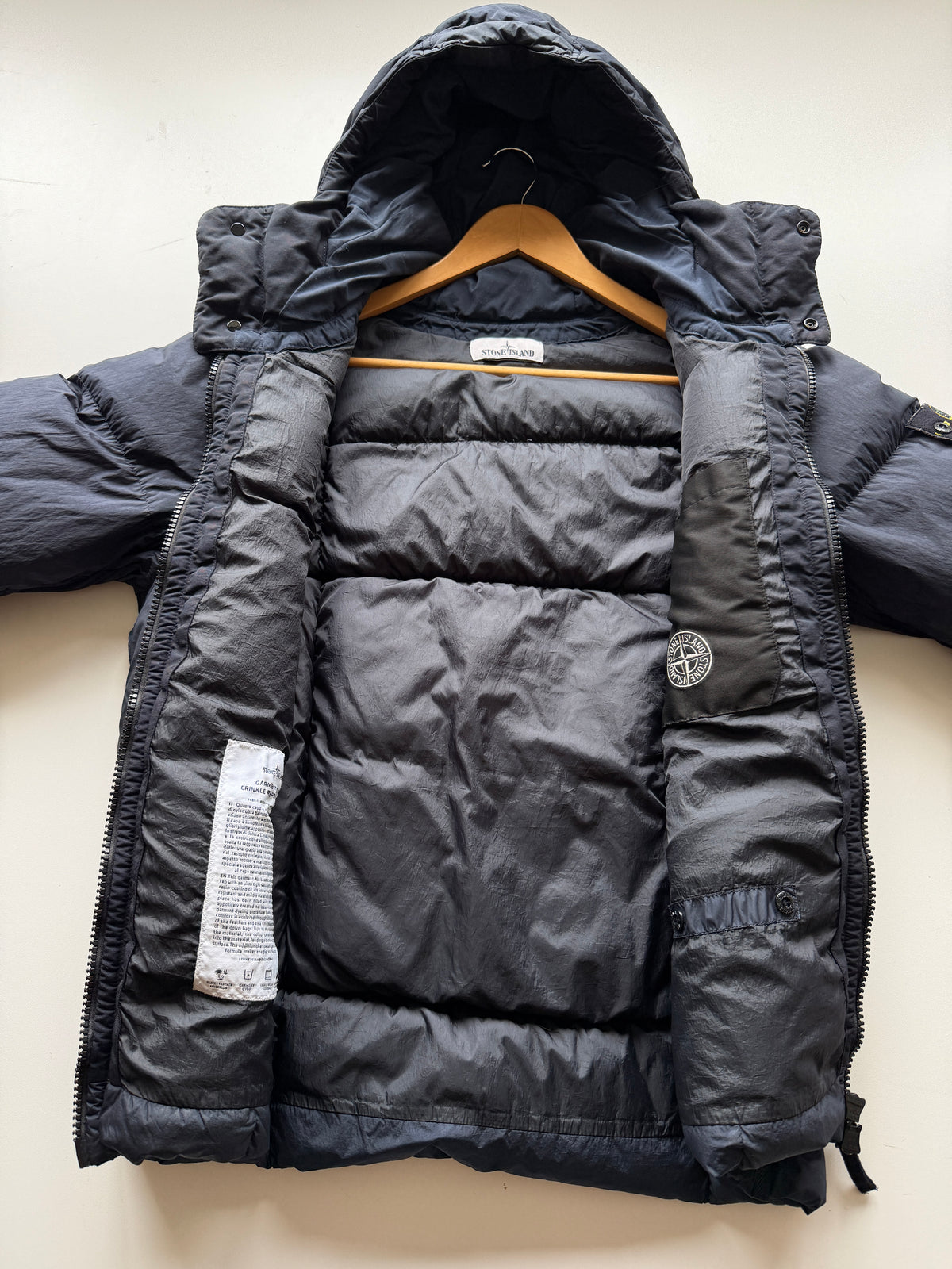 Stone Island Garment Dyed Down Jacket Navy