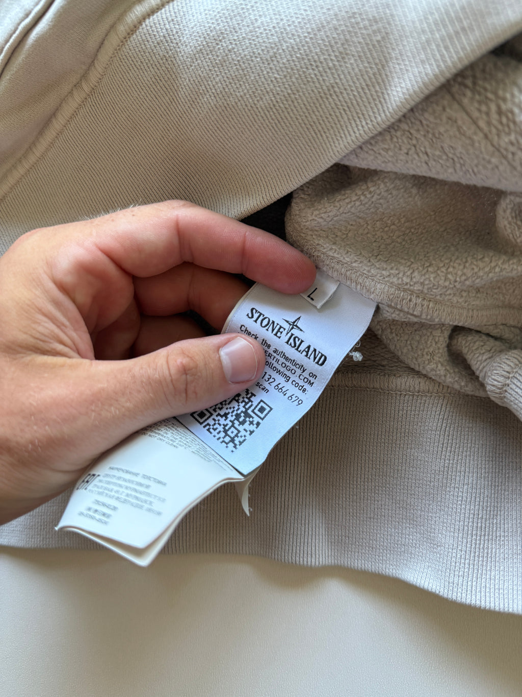 Stone Island Beige Hoodie