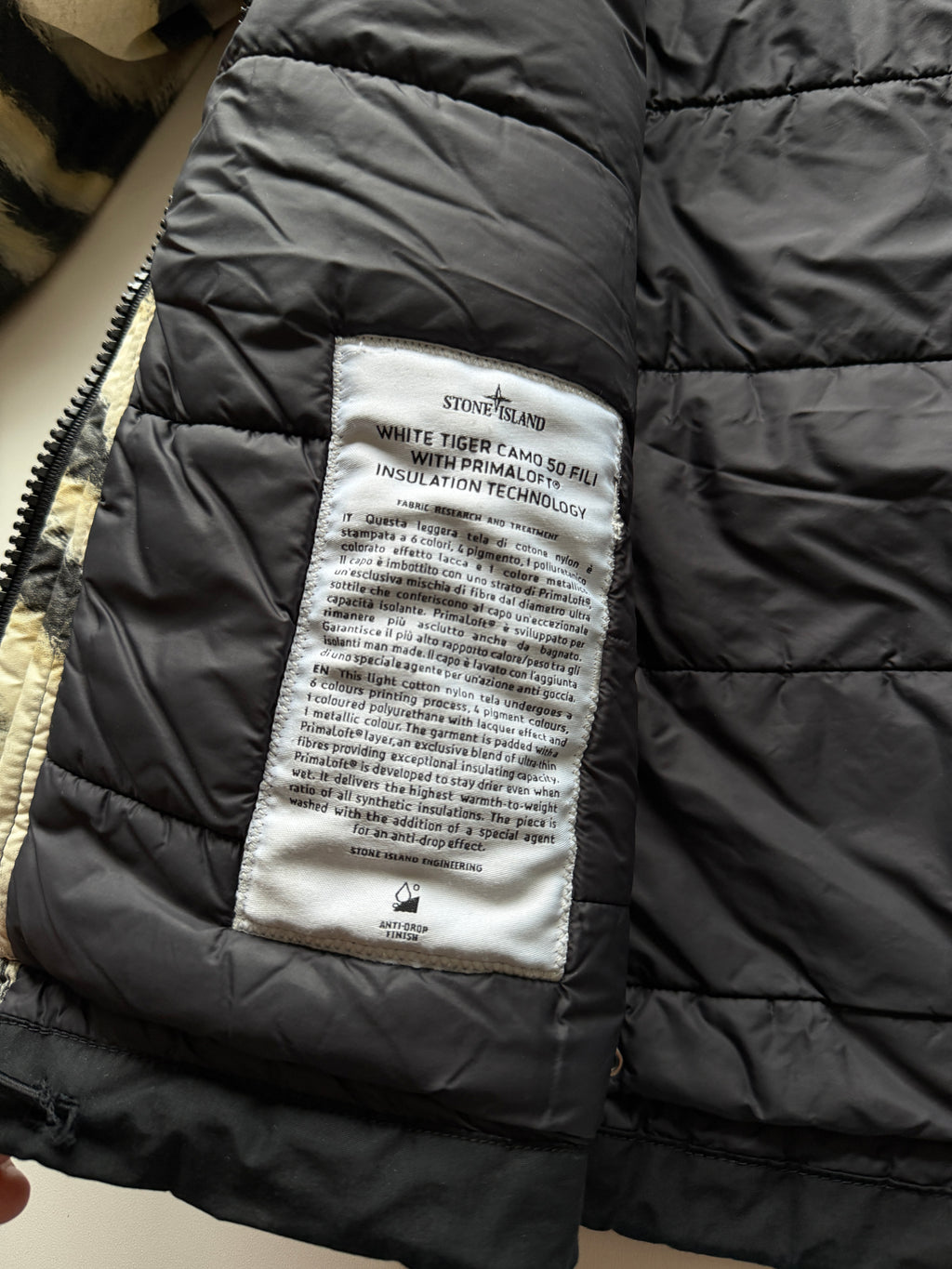 Stone Island White Tiger Camouflage Primaloft Jacket