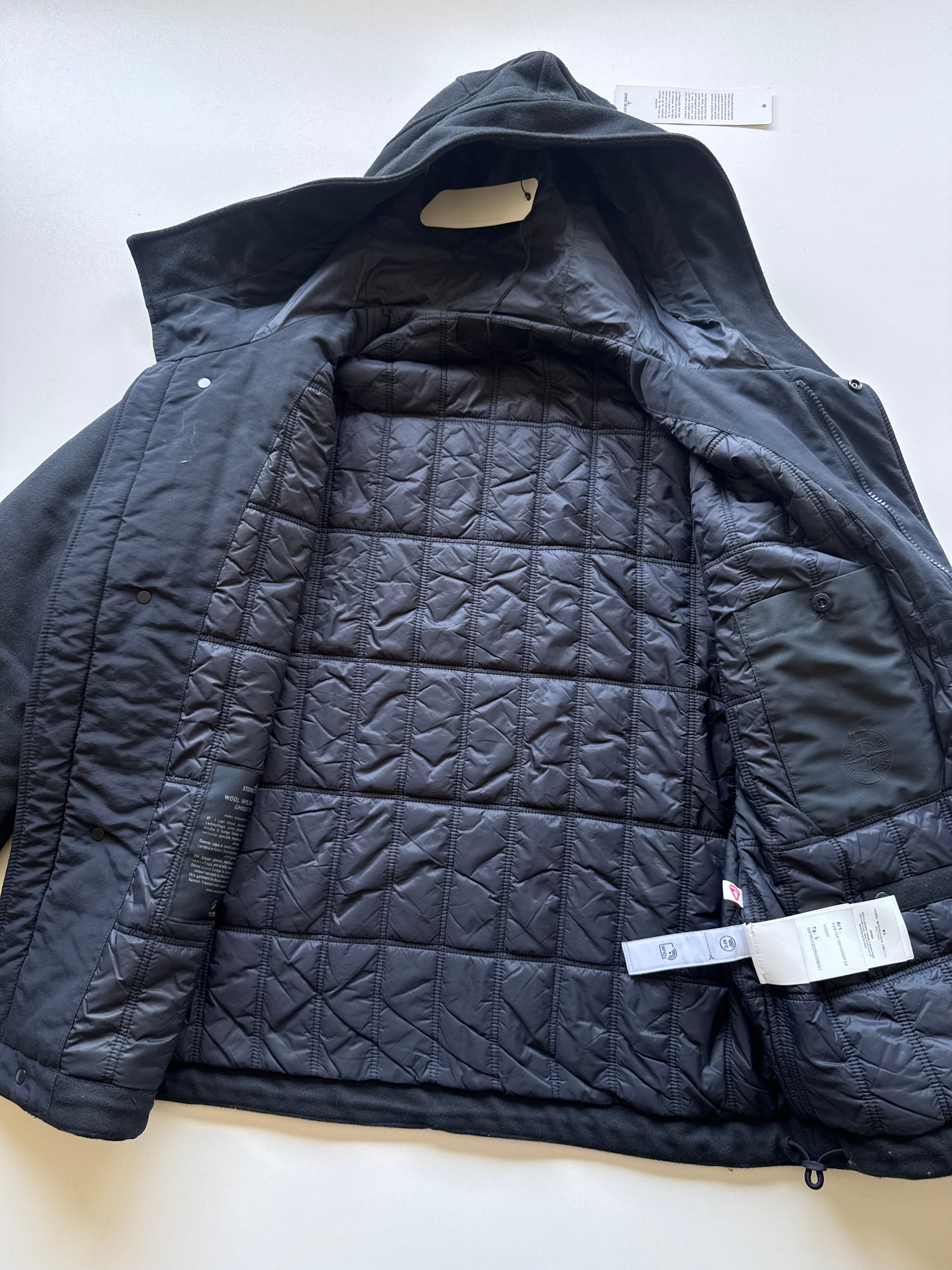 Stone Island Wool Nylon Flannel Ghost Piece Jacket