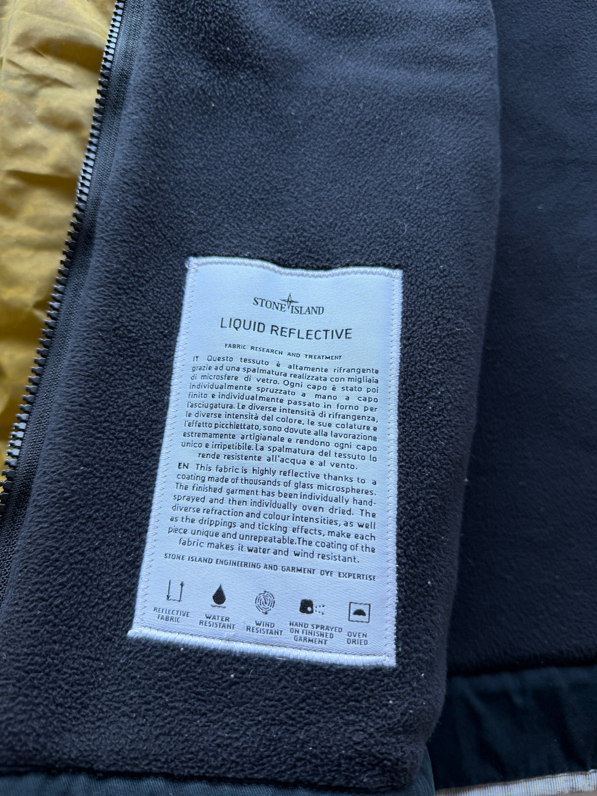 Stone Island Liquid Reflective Jacket Yellow