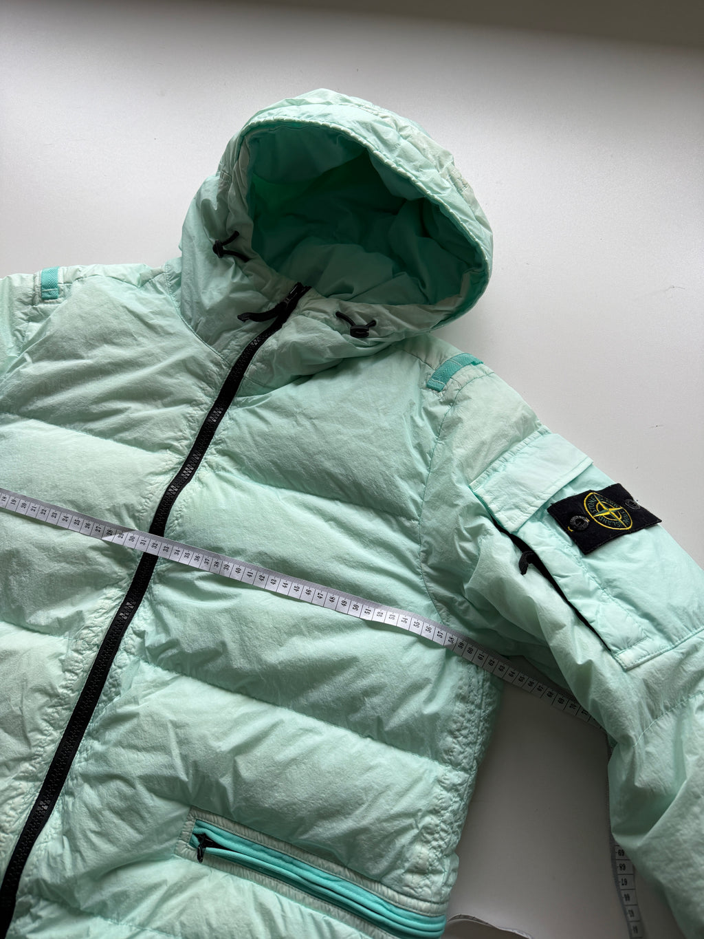 Stone Island Garment Dyed Down Jacket Mintgreen
