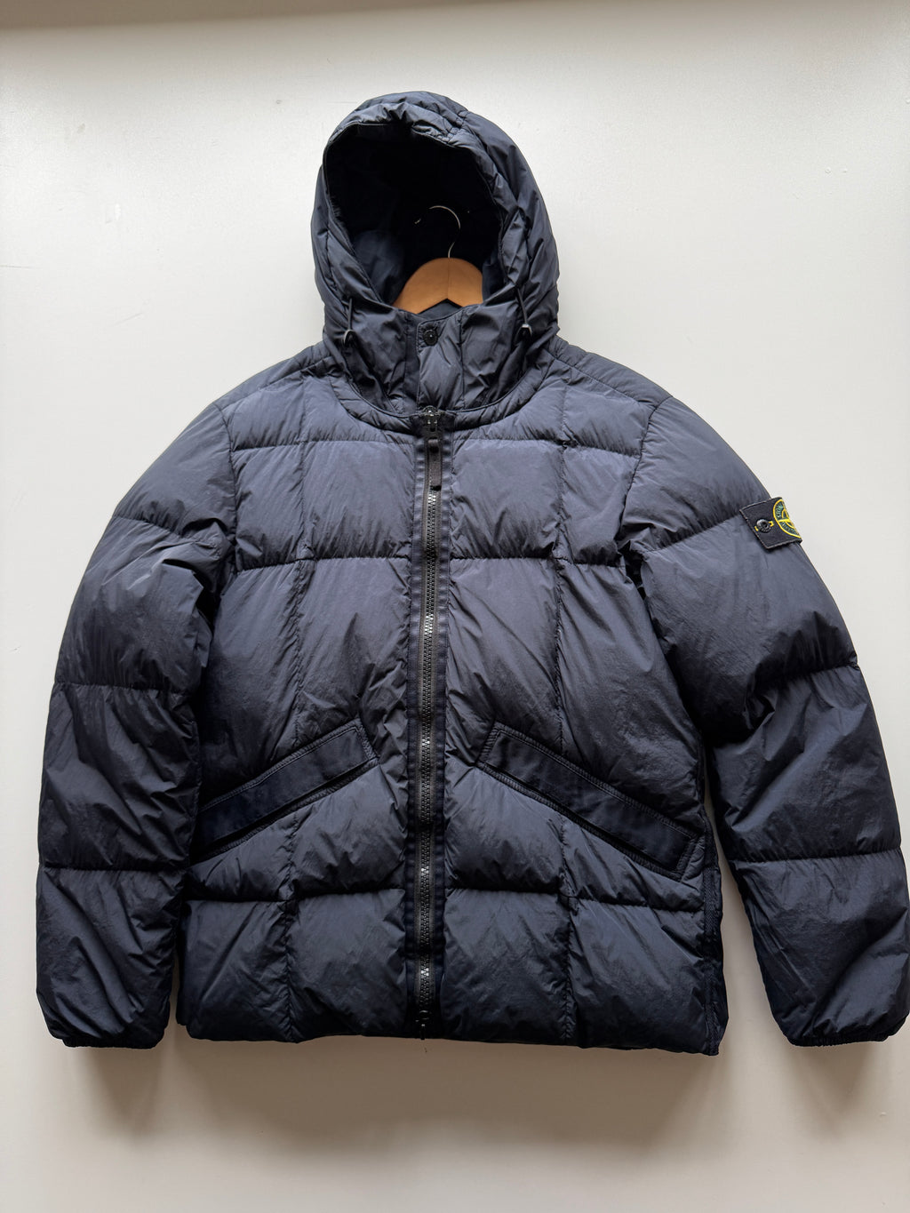 Stone Island Garment Dyed Down Jacket Navy