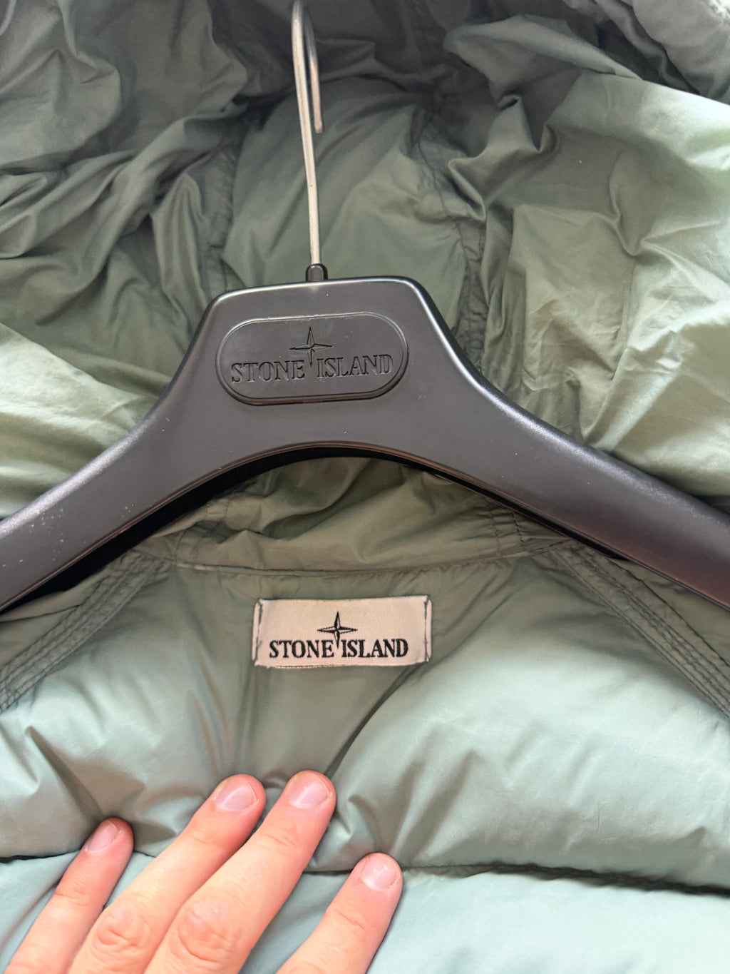 Stone Island Garment Dyed Down Jacket Green