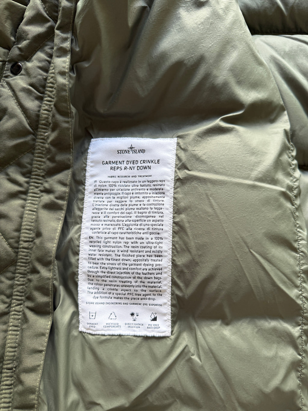 Stone Island Garment Dyed Down Jacket