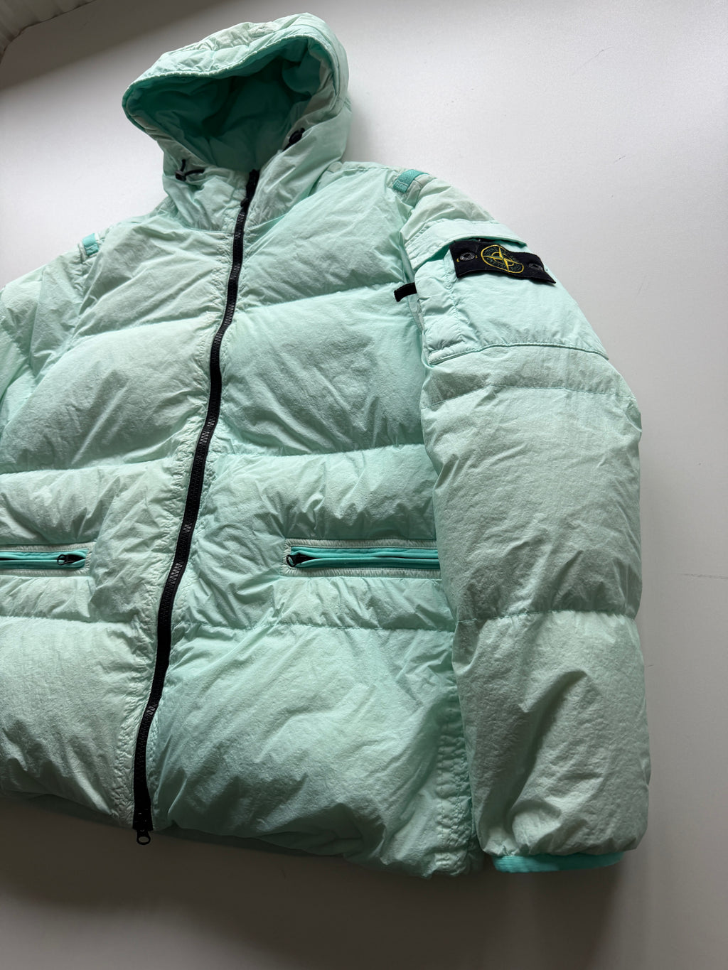 Stone Island Garment Dyed Down Jacket Mintgreen