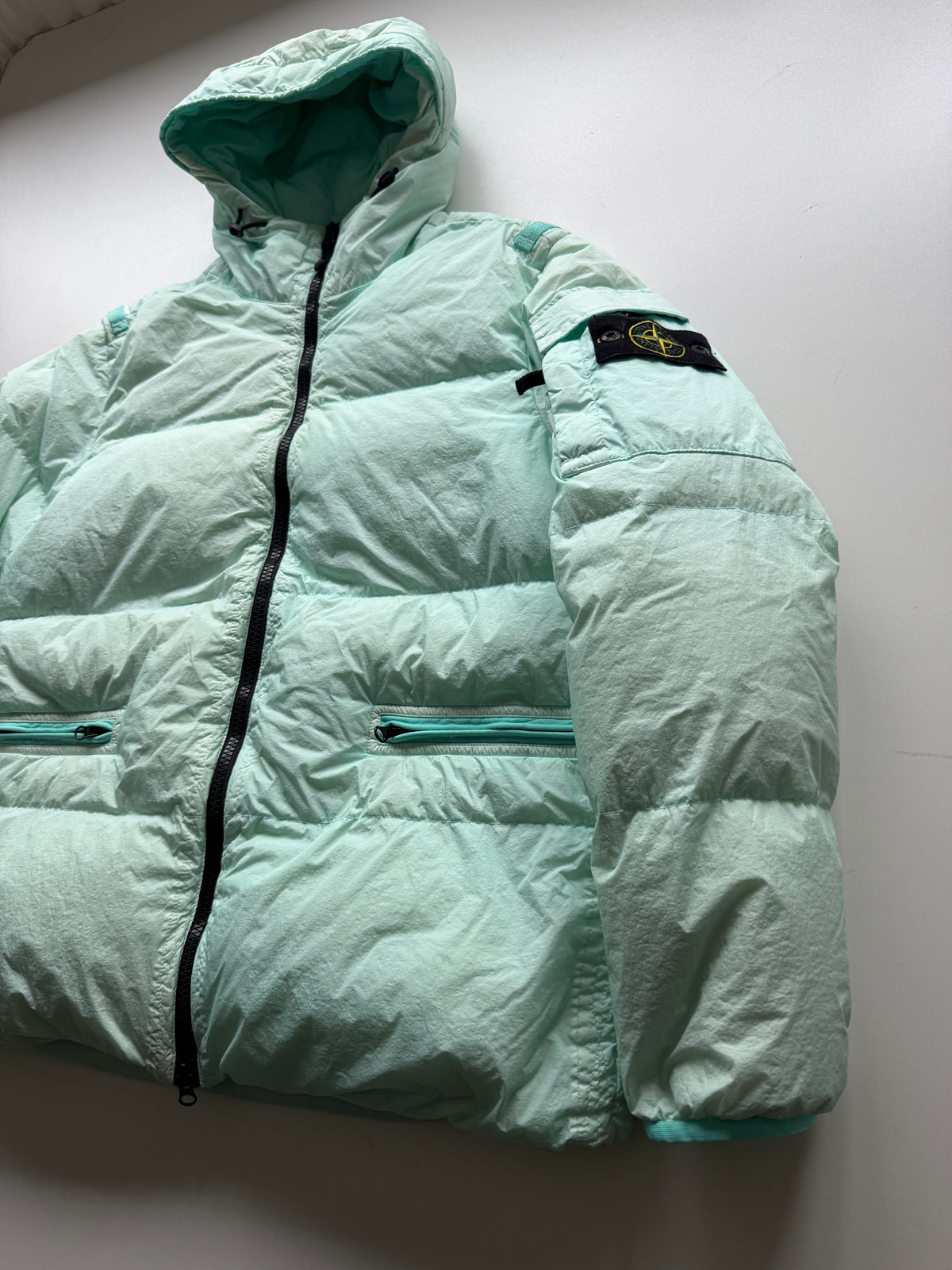 Stone Island Garment Dyed Down Jacket Mintgreen