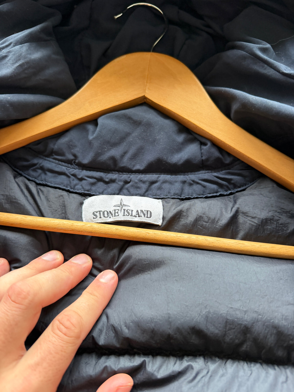 Stone Island Garment Dyed Down Jacket Navy