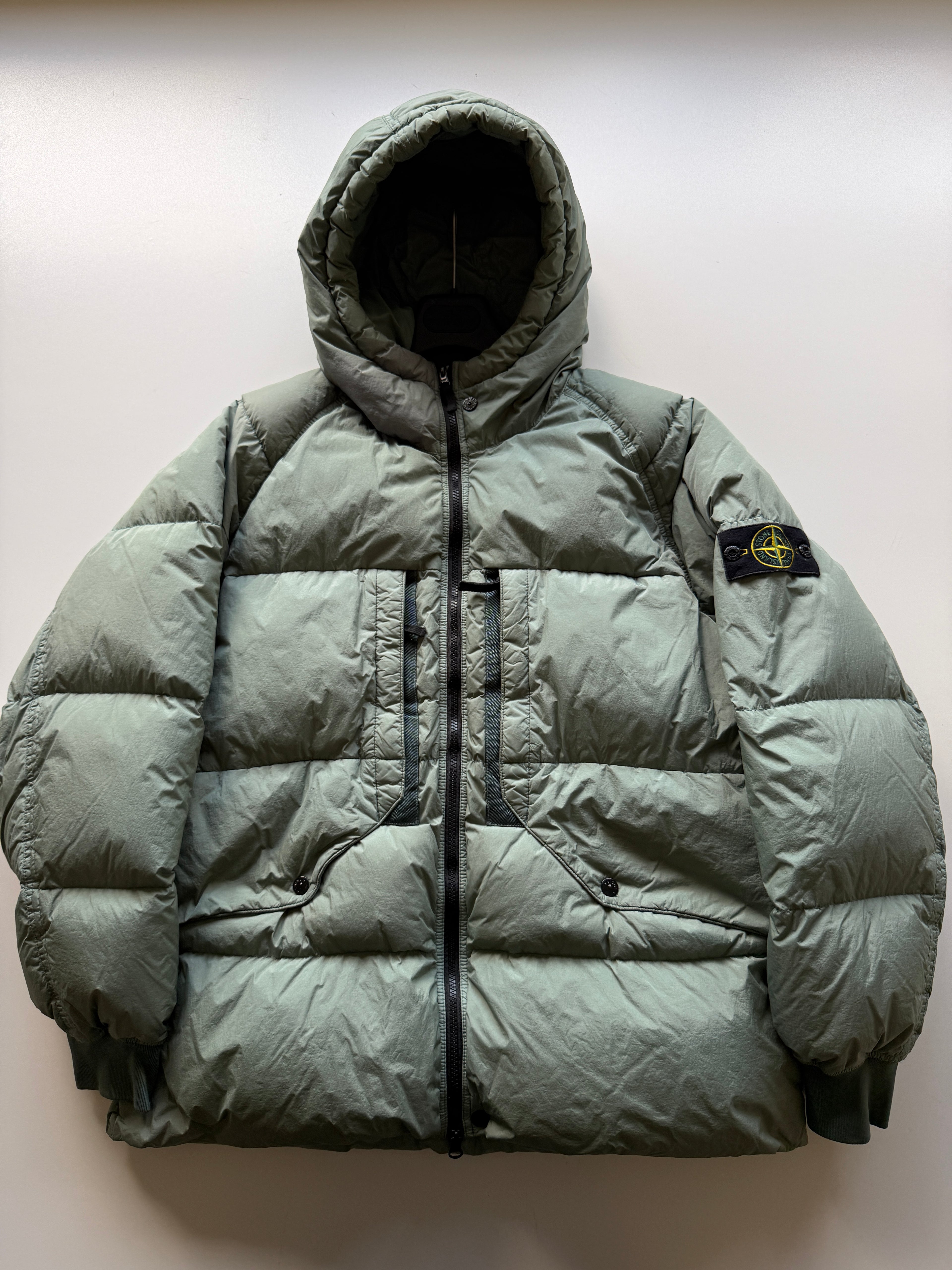 Stone Island Garment Dyed Down Jacket Green