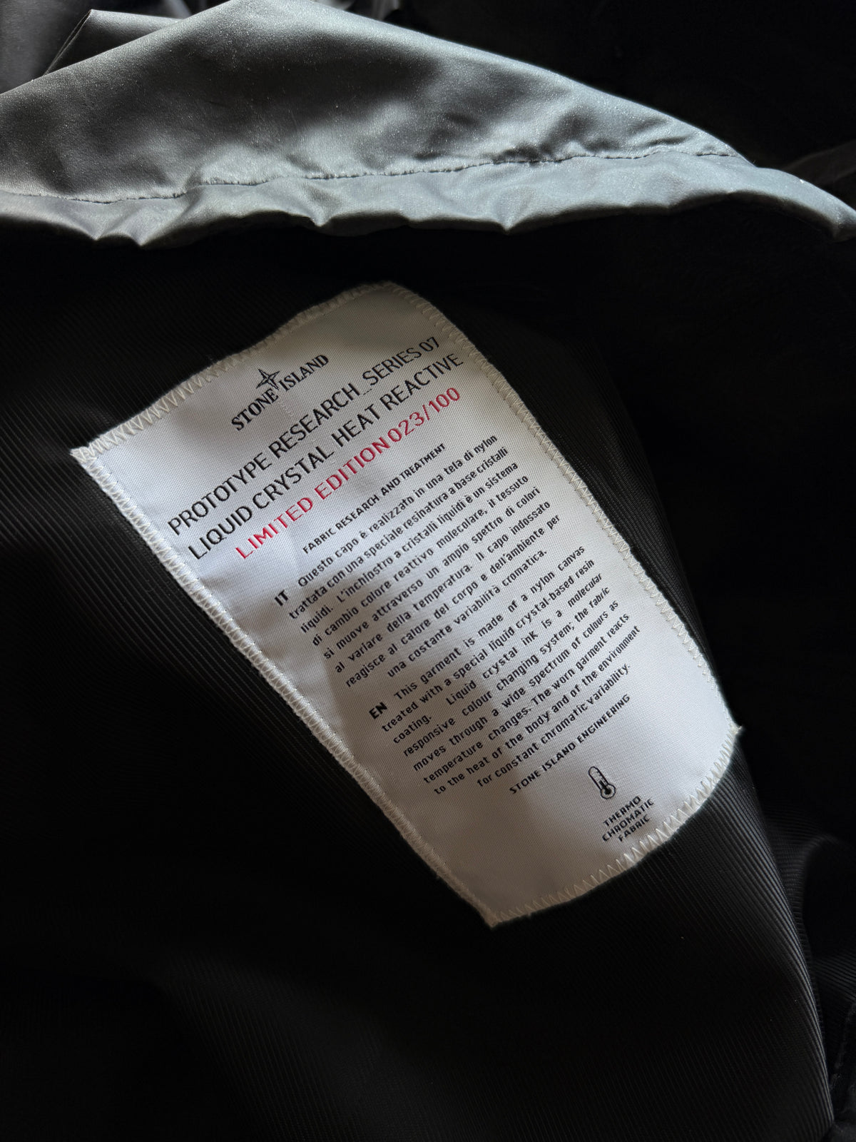 Stone Island Liquid Crystal Heat Reactive Limited Edition Jacket