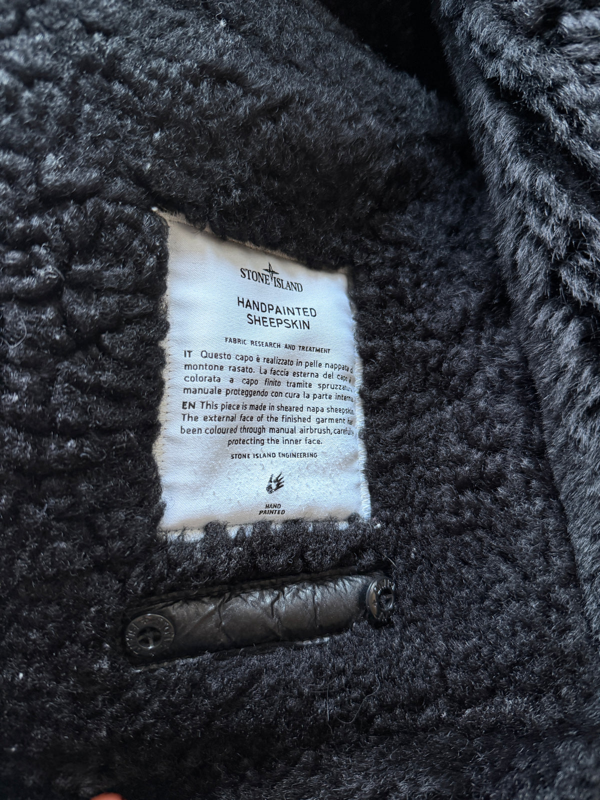 Stone Island X Supreme Handpainted Sheepskin Jacket