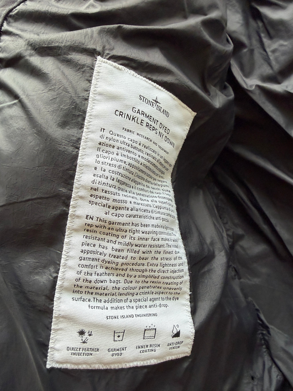 Stone Island Garment Dyed Down Jacket