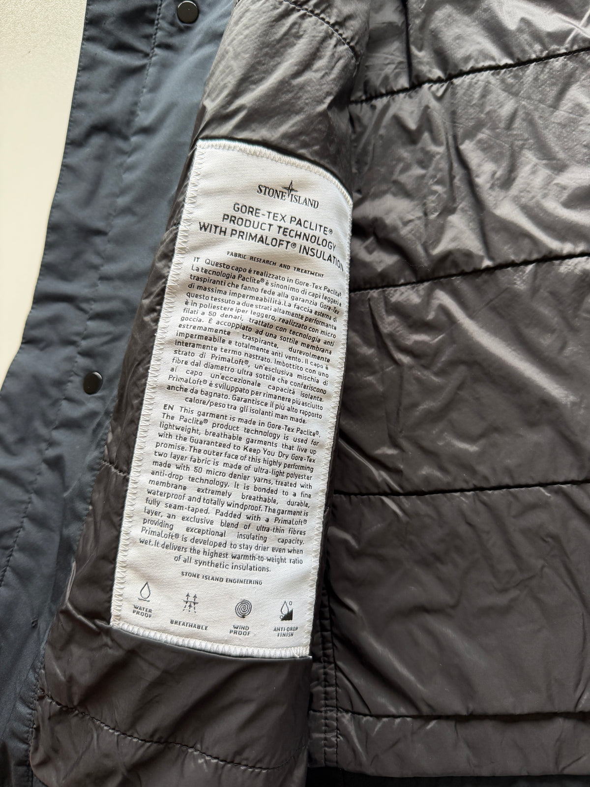 Stone Island Gore Tex Paclite Primaloft Jacket
