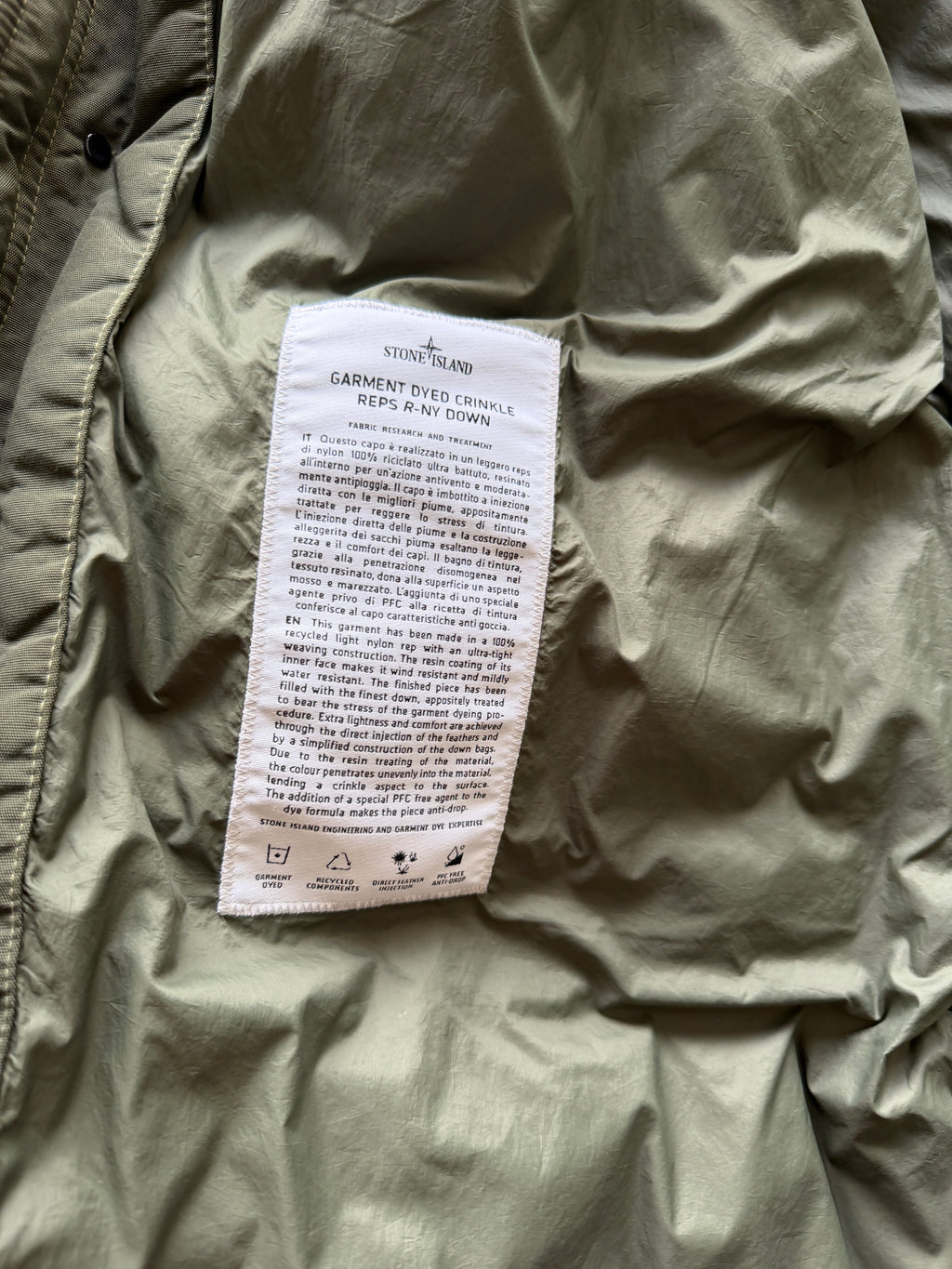 Stone Island Garment Dyed Jacket Green
