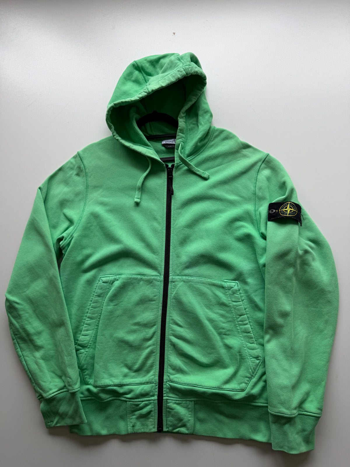 Stone Island Hoodie With Zip Green