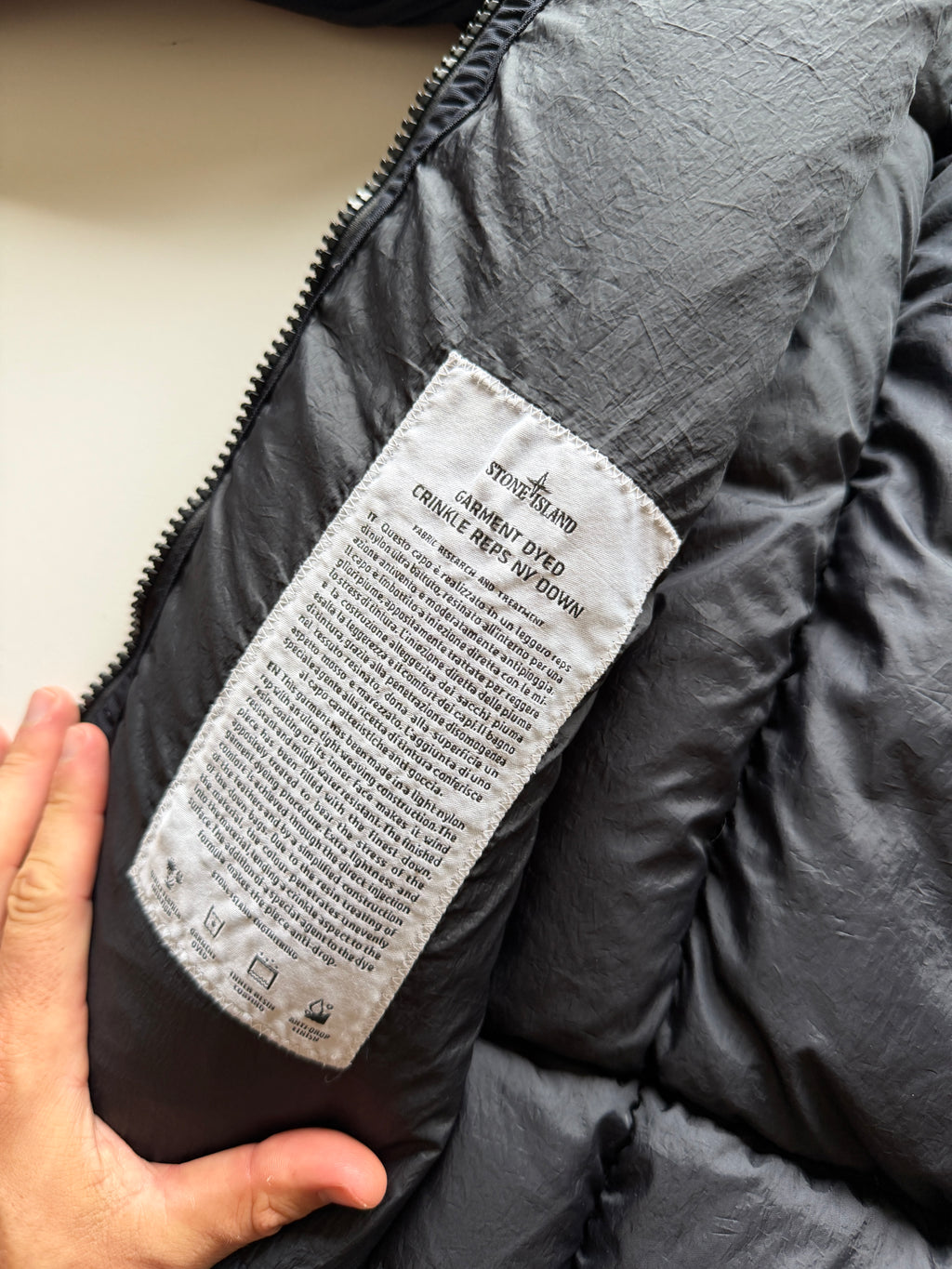 Stone Island Garment Dyed Down Jacket Navy