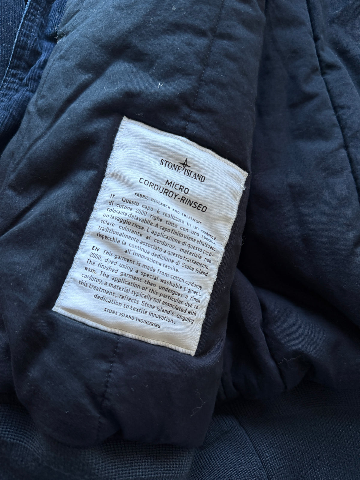 Stone Island Micro Corduroy Rinsed Jacket