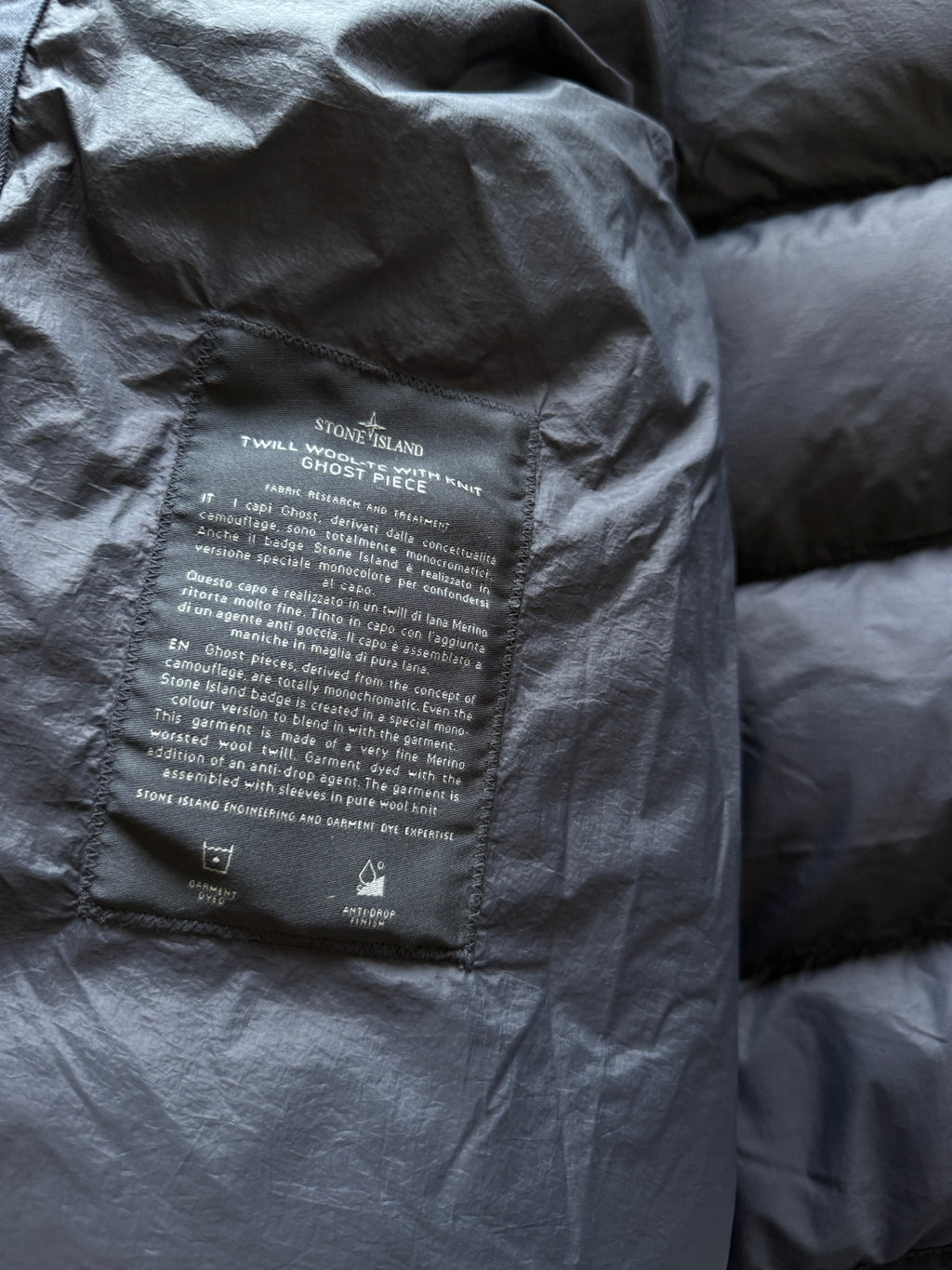 Stone Island Twill Wool Knit Ghost Piece Jacket