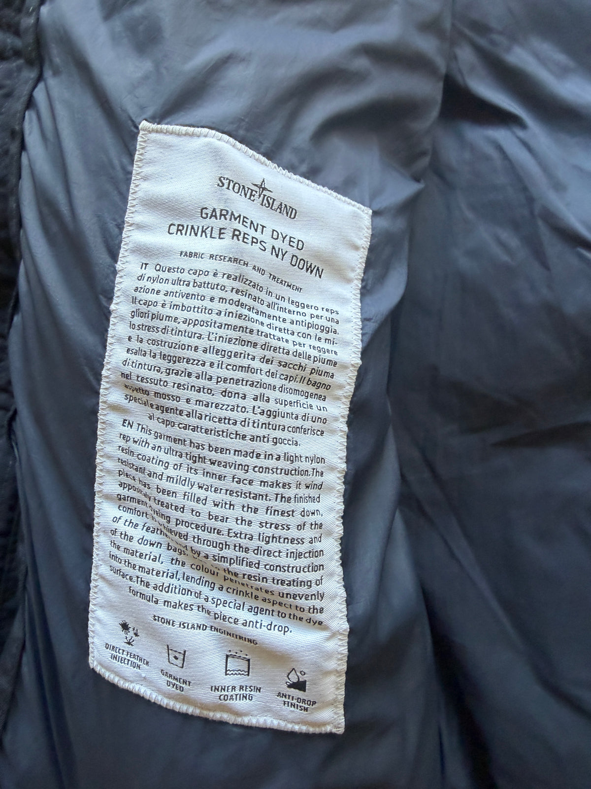 Stone Island Garment Dyed Down Jacket