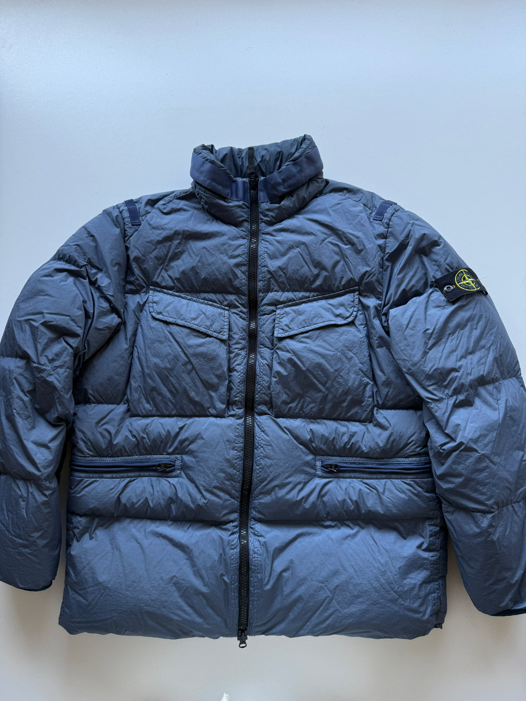 Stone Island Garment Dyed Down Jacket Blue