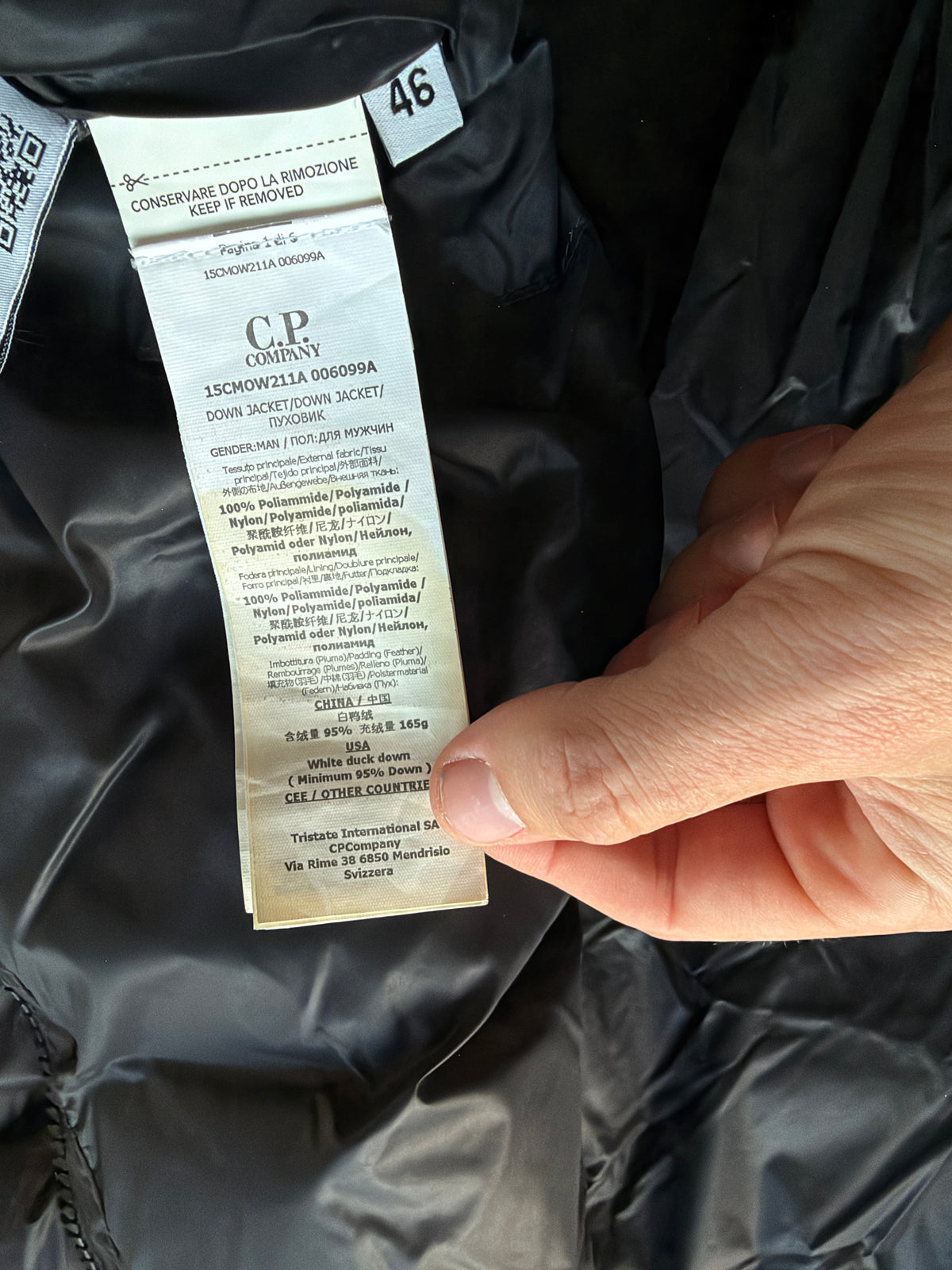 CP Company DD Shell Down Jacket Black