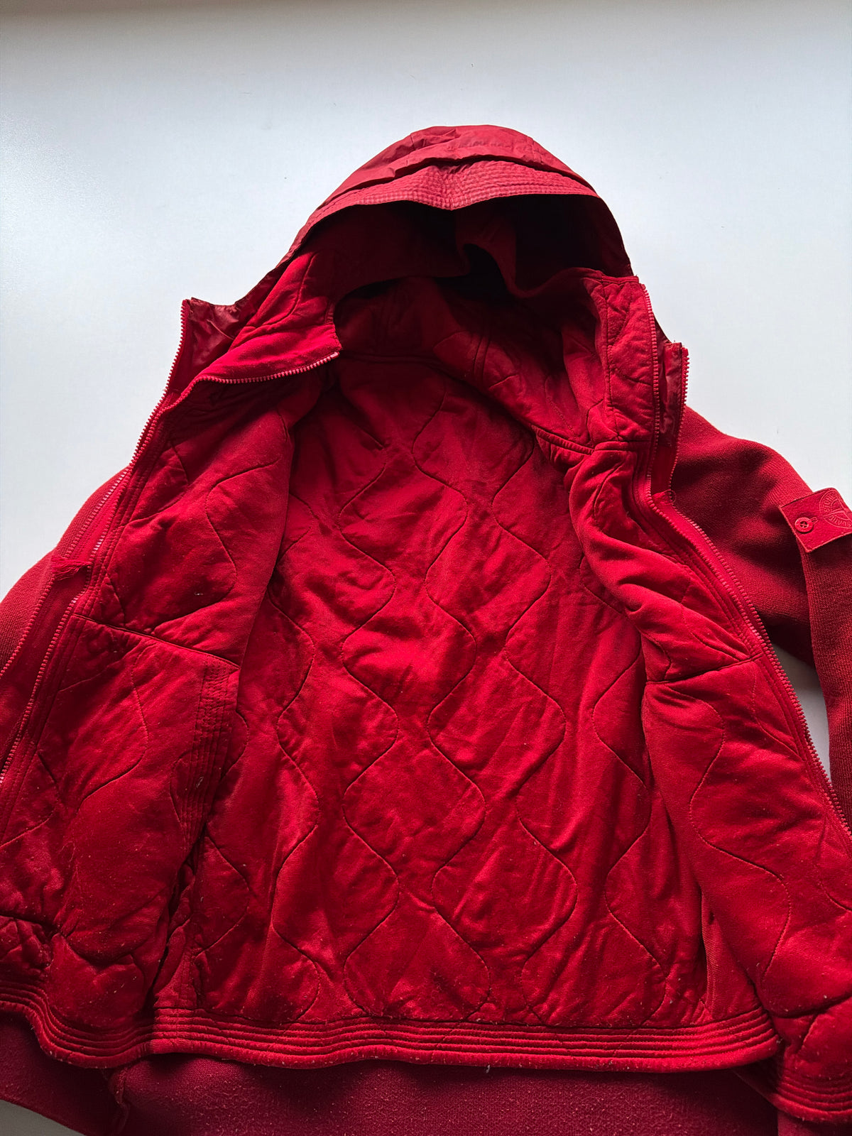 Stone Island 2013 Red Ghost Piece Mussola Gommata Rope Jacket