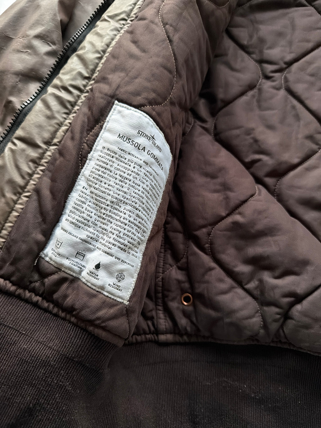 Stone Island Mussola Gommata Jacket Brown