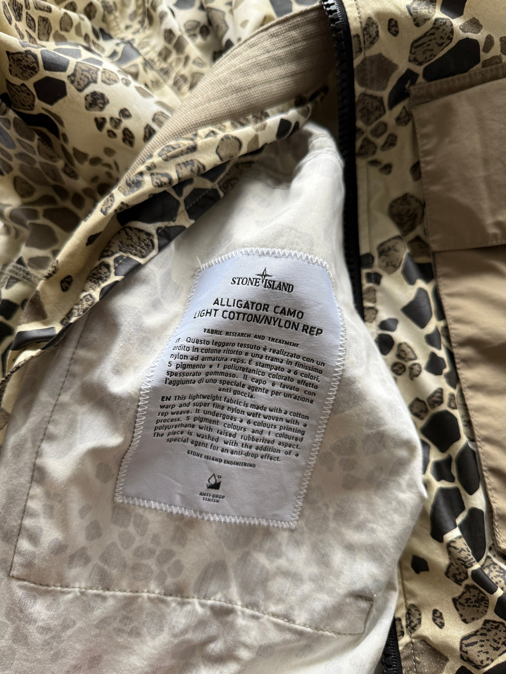 Stone island alligator camo parka jacket
