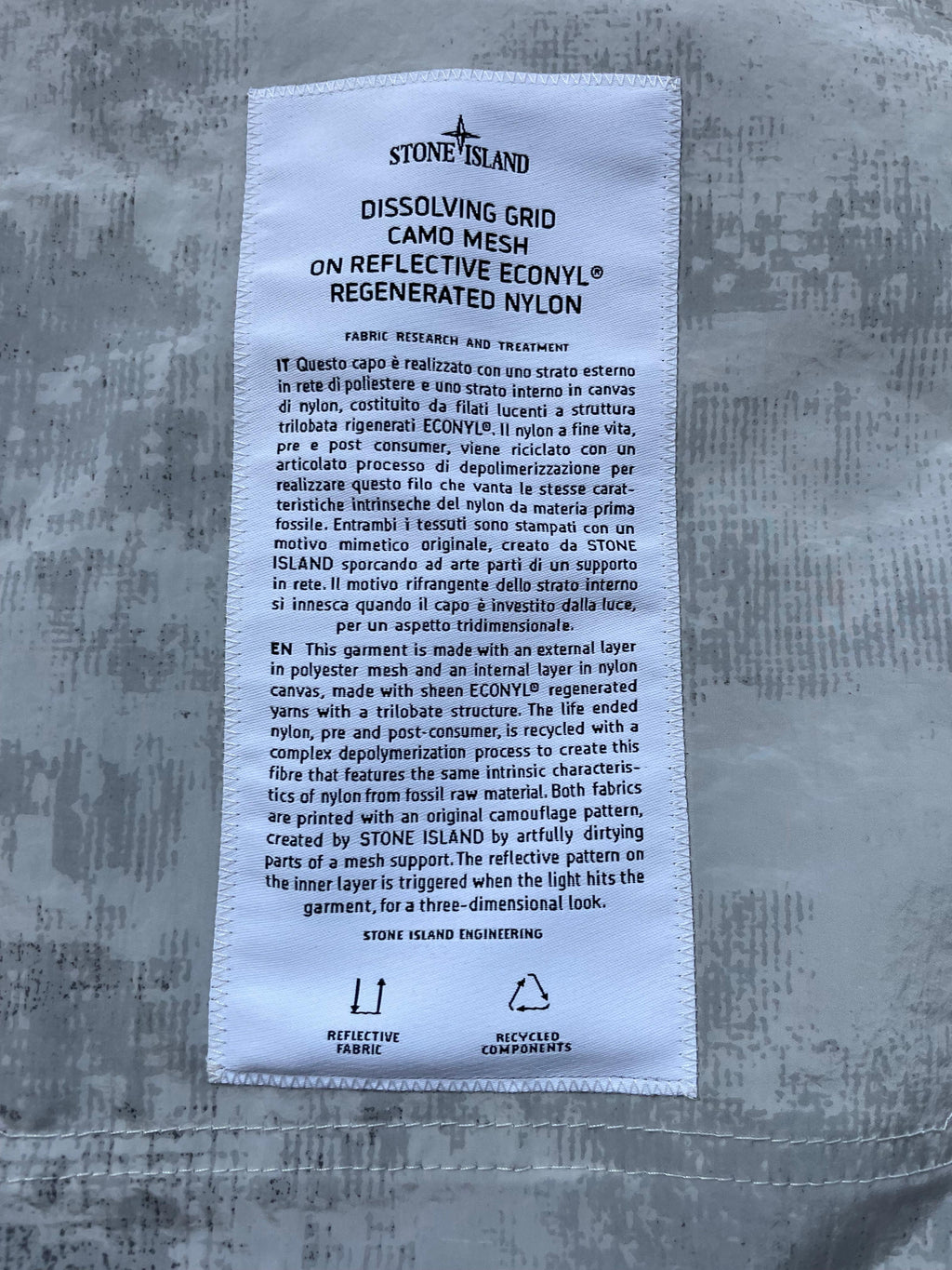 Stone Island Dissolving Grid Camo Reflective Jacket